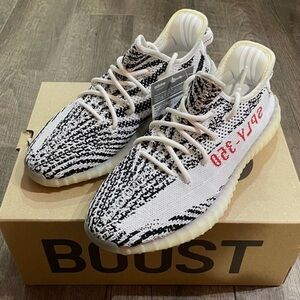 Adidas Yeezy Boost 350 V2 Zebra Black White CP9654 Sz 9.5 Men